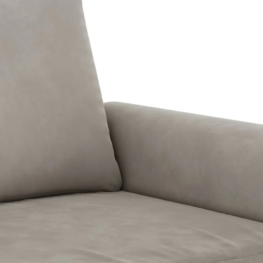 Canapé à 2 places Gris clair 120 cm Velours - 6