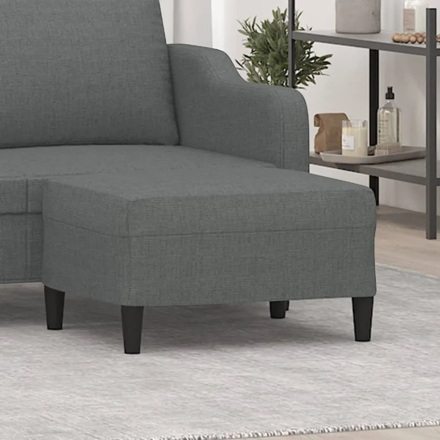 Repose-pied Gris foncé 70x55x41 cm Tissu