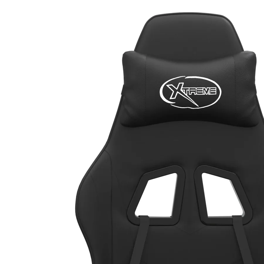 Chaise de jeu pivotante avec repose-pied Noir Similicuir - 10