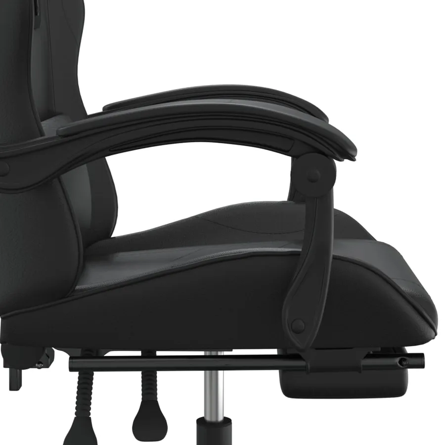 Chaise de jeu pivotante avec repose-pied Noir Similicuir - 8