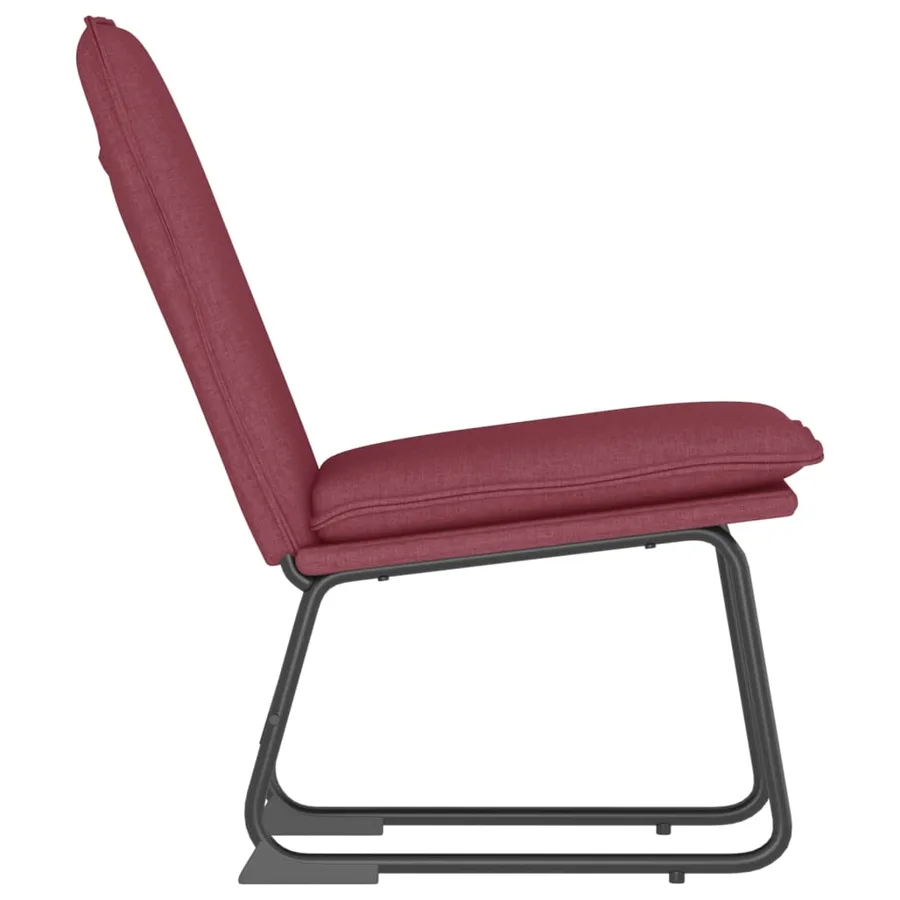 Chaise longue Rouge bordeaux 52x75x76 cm Tissu - 4