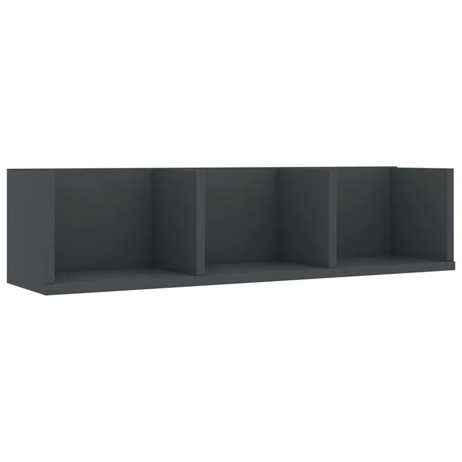 Étagère murale à CD Gris 75x18x18 cm Bois d'ingénierie - 2