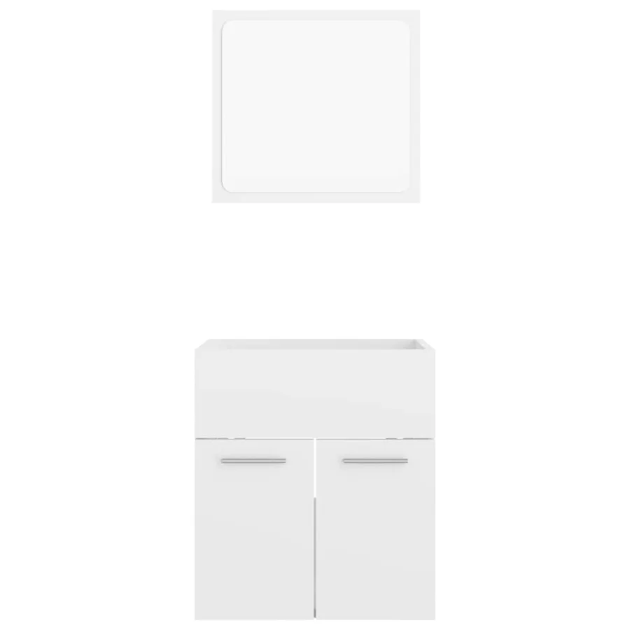 Ensemble de meubles de bain 2 pcs Blanc brillant Aggloméré - 6