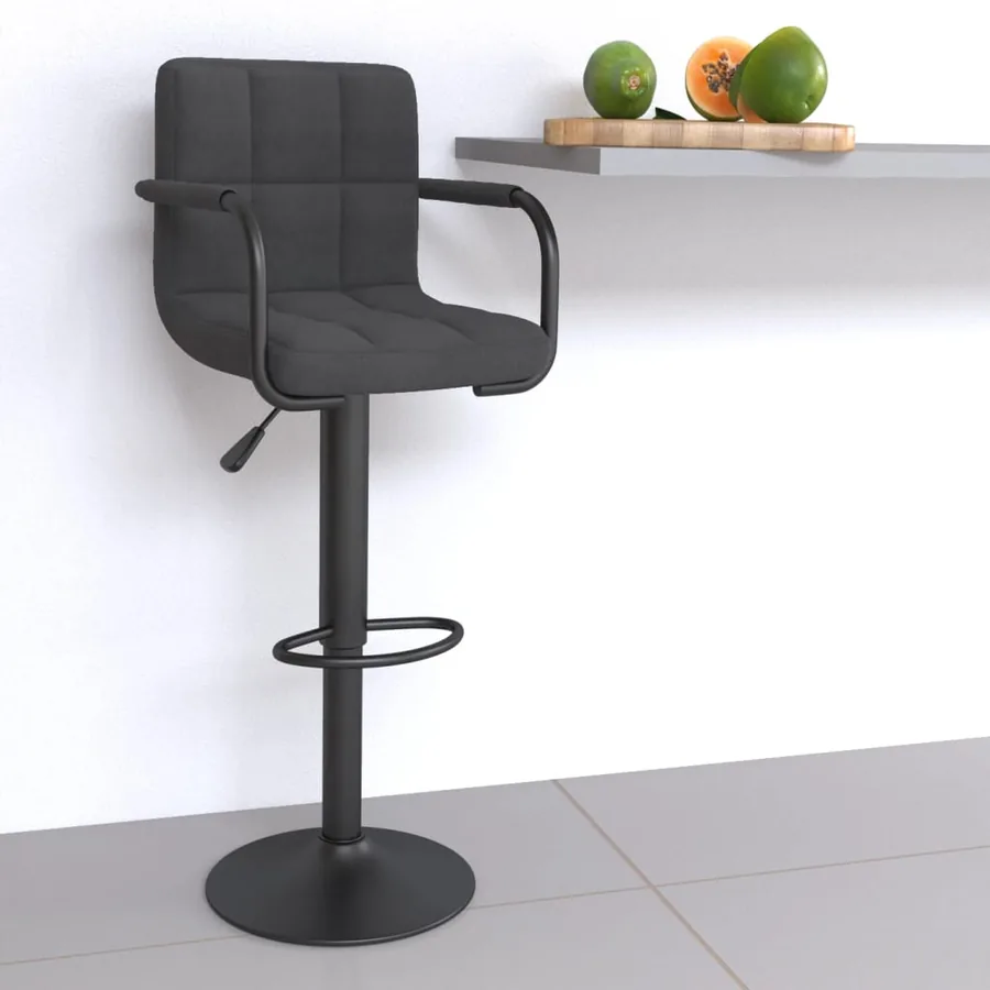 Tabouret de bar Gris foncé Tissu