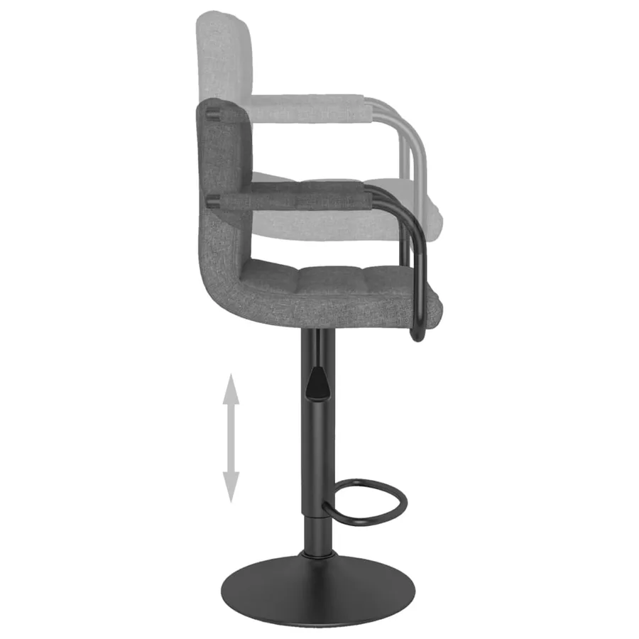 Tabouret de bar Gris foncé Tissu - 6