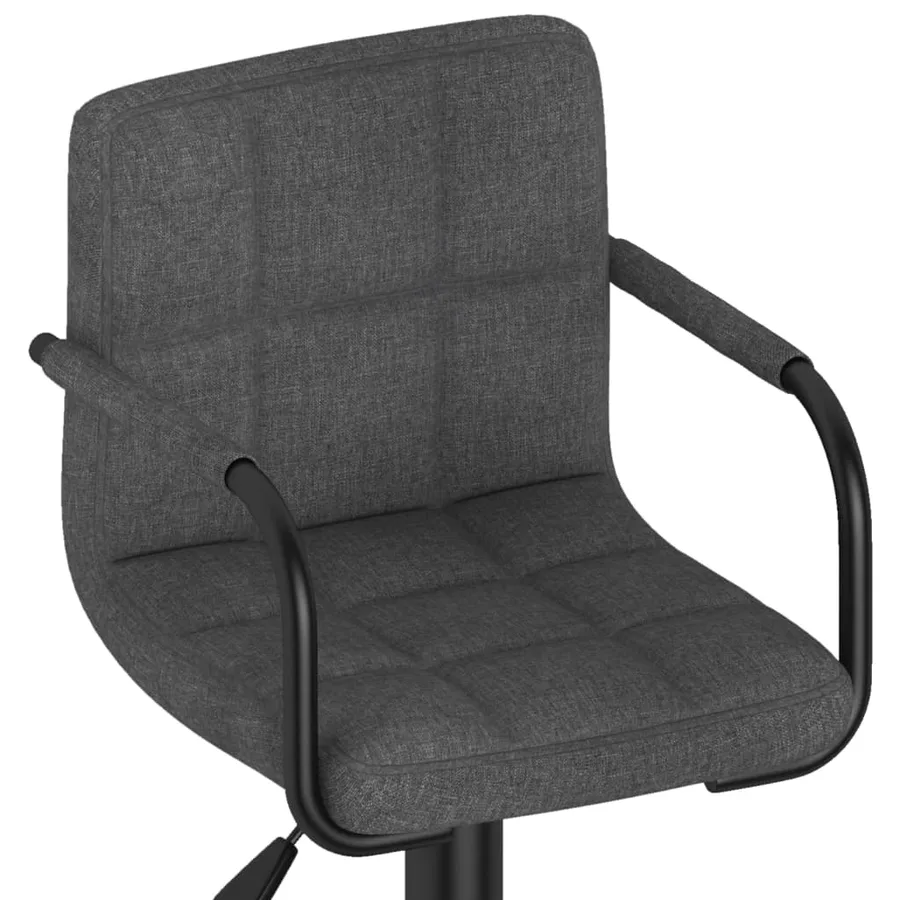 Tabouret de bar Gris foncé Tissu - 7
