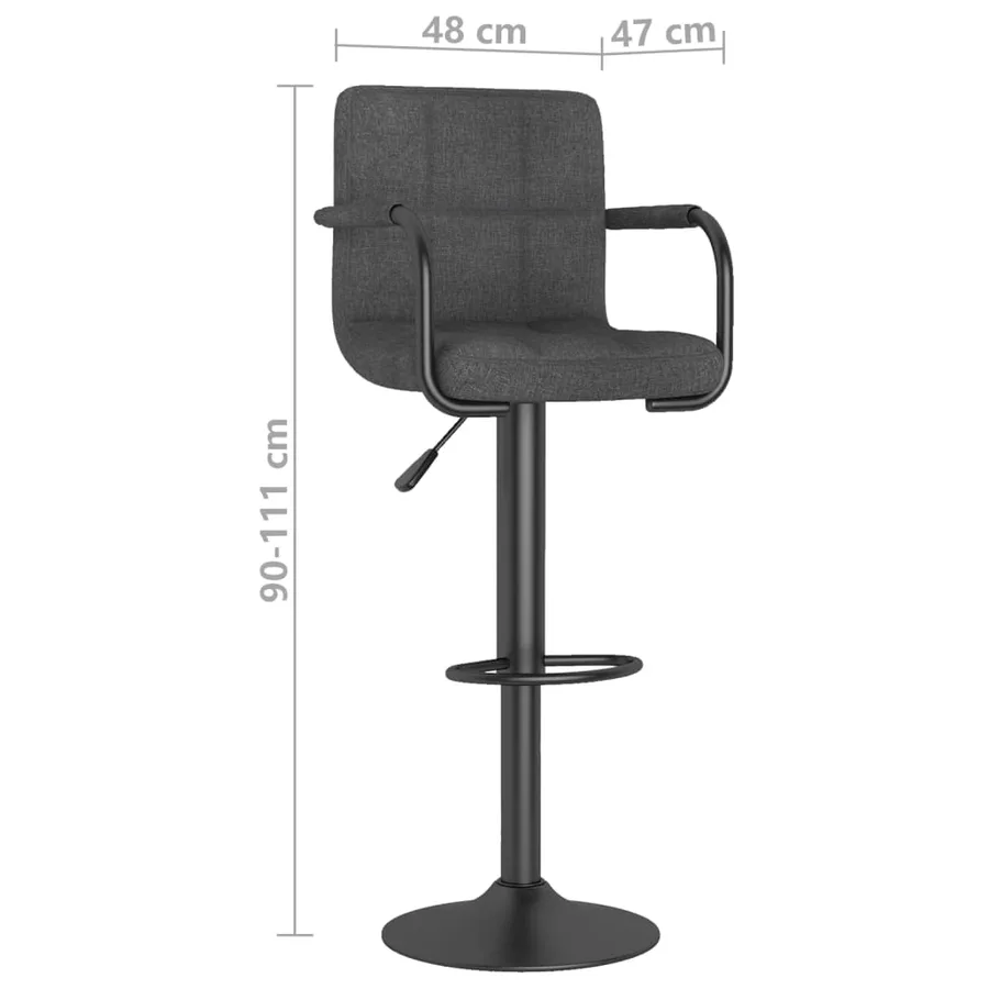 Tabouret de bar Gris foncé Tissu - 9