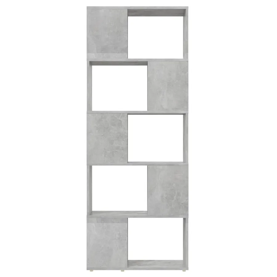 Bibliothèque/Séparateur de pièce Gris béton 60x24x155 cm - 5