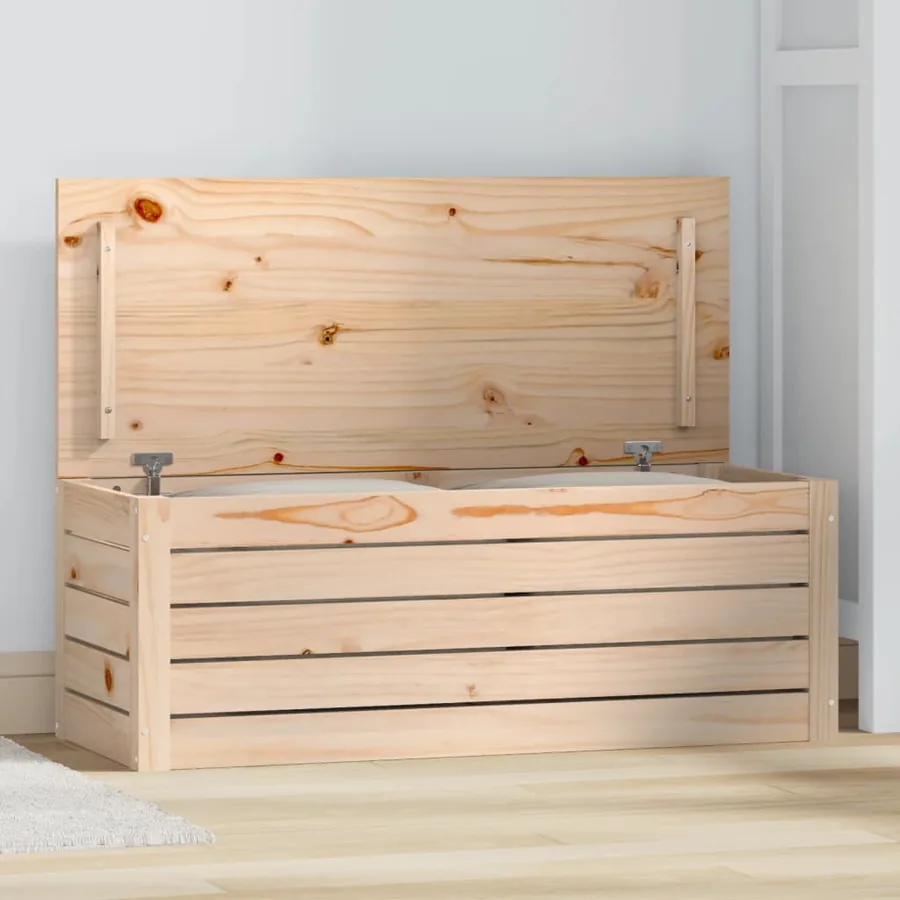 Boîte de rangement 89x36,5x33 cm Bois massif de pin
