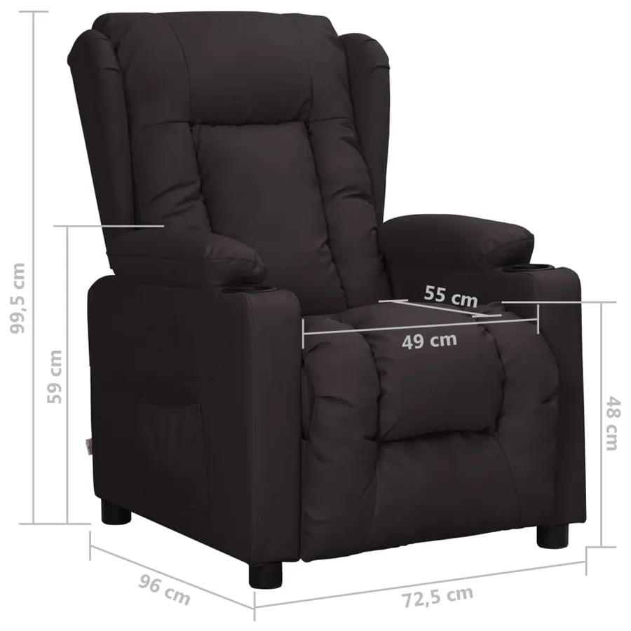 Fauteuil inclinable Noir Similicuir - 8