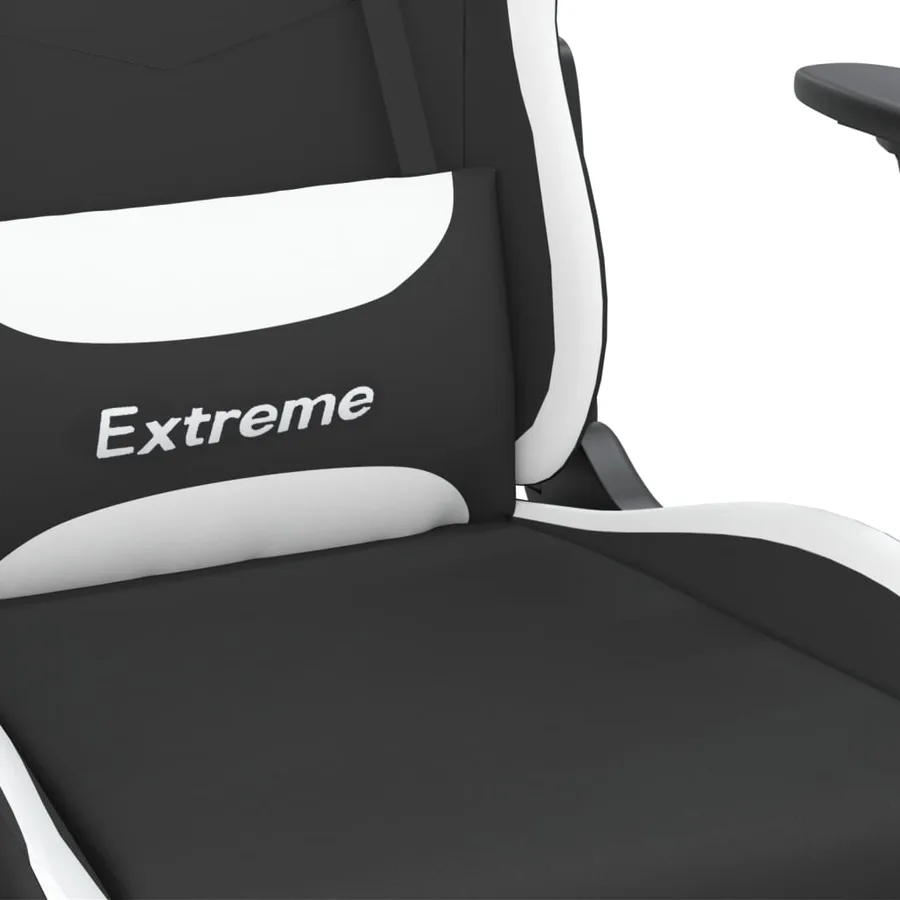 Chaise de jeu de massage Noir et blanc Tissu - 8