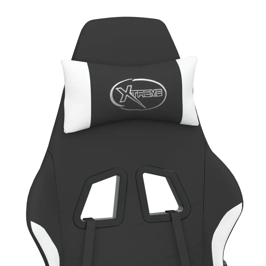 Chaise de jeu de massage Noir et blanc Tissu - 9