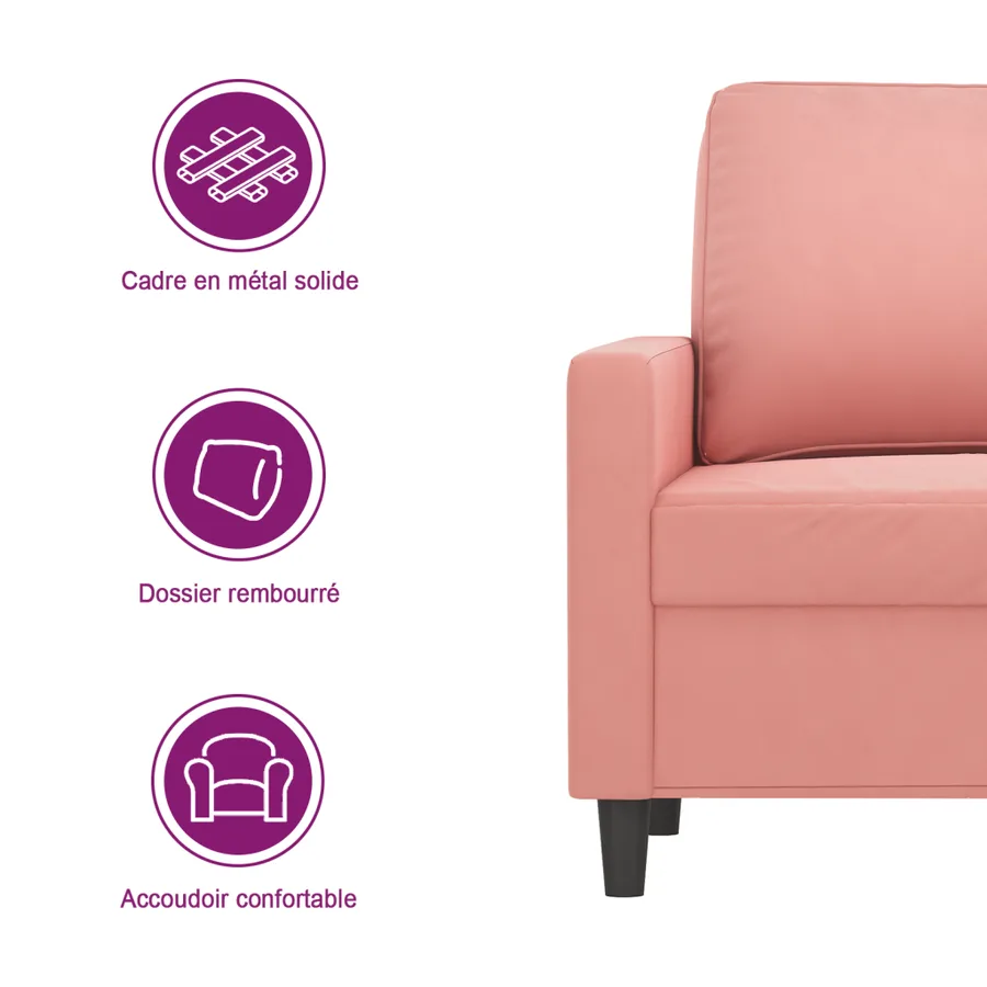 Fauteuil Rose 60 cm Velours - 9