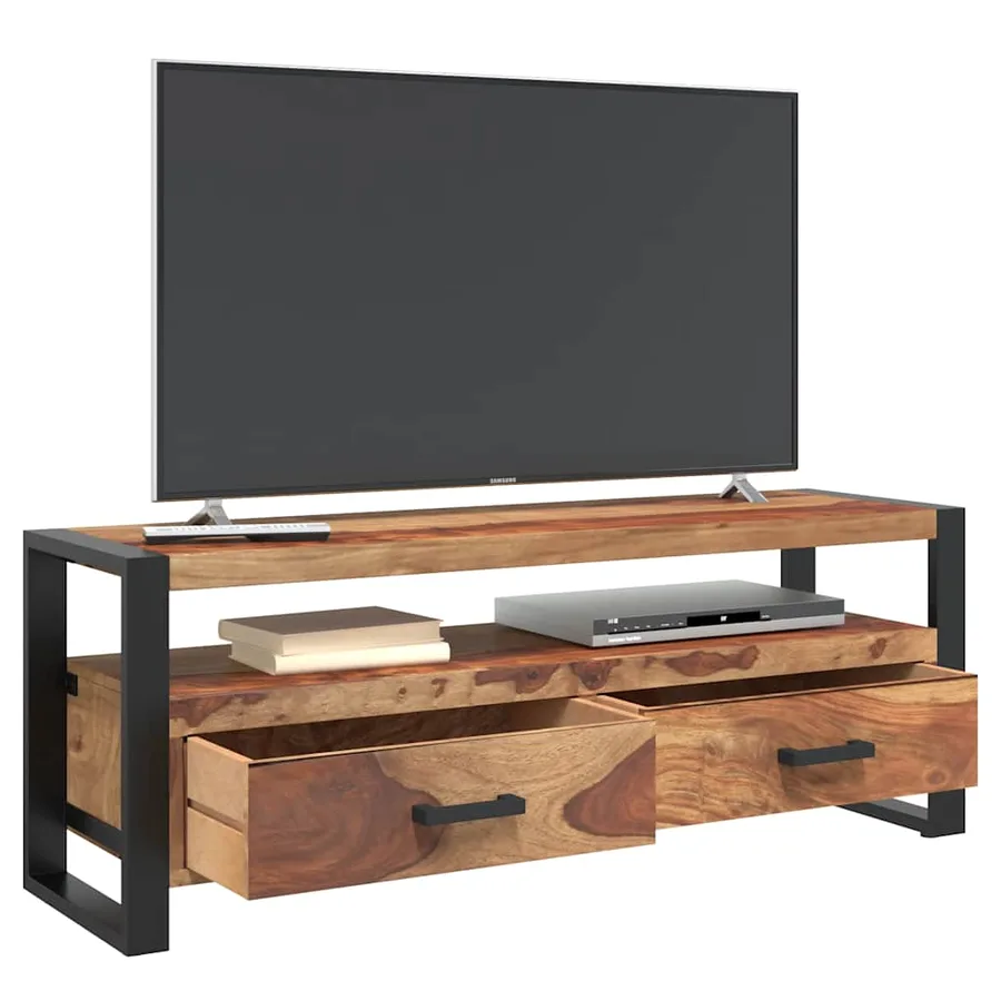 Meuble TV 120x35x45 cm Bois solide de Sesham - 4