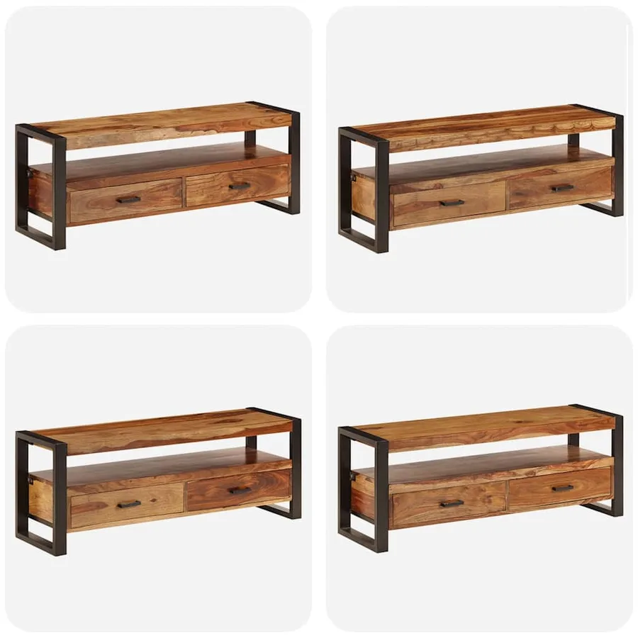 Meuble TV 120x35x45 cm Bois solide de Sesham - 8