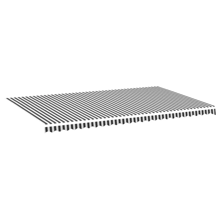 Tissu de remplacement pour auvent anthracite et blanc 6x3,5 m polyester - 2