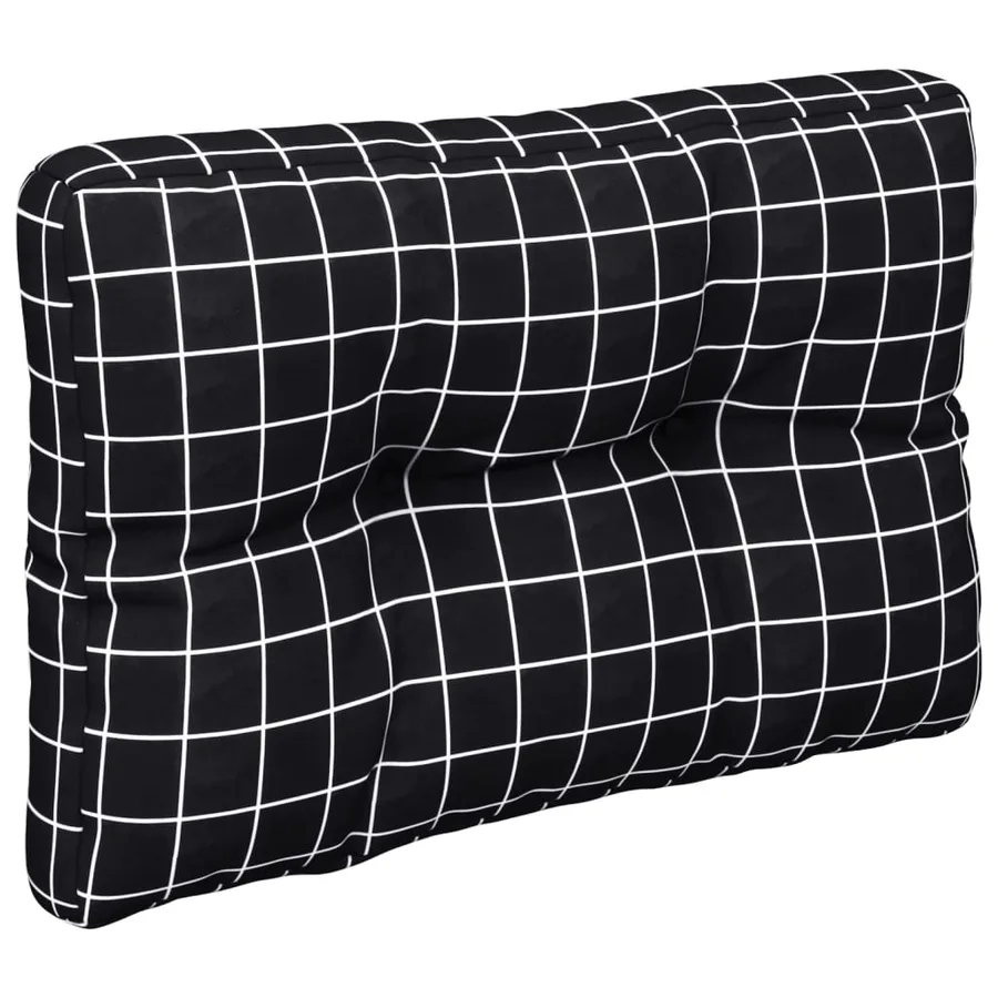 Coussins de palette lot de 2 motif à carreaux noir tissu - 4