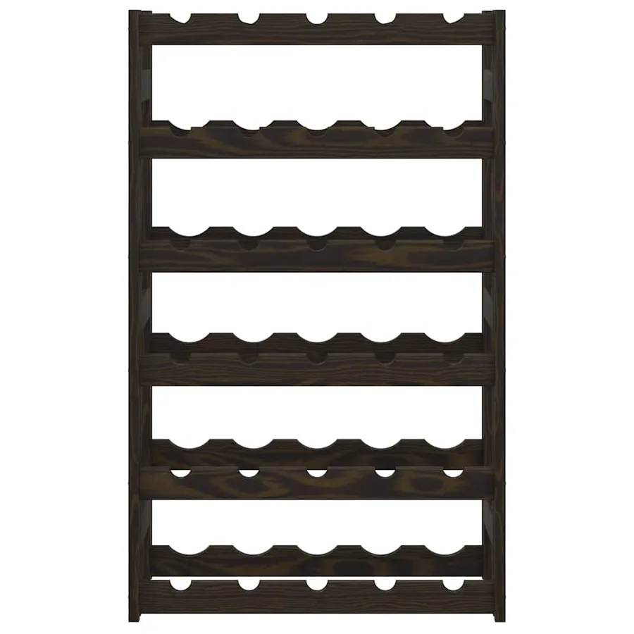 Casier à bouteilles pour 30 bouteilles noir bois pin solide - 3
