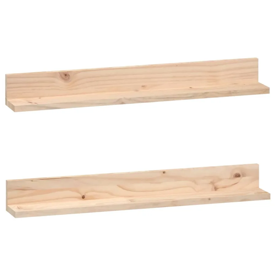 Étagères murales 2 pcs 80x11x9 cm Bois de pin massif - 2