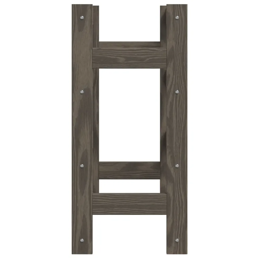 Casier à bouteilles pour 16 bouteilles gris bois pin solide - 4