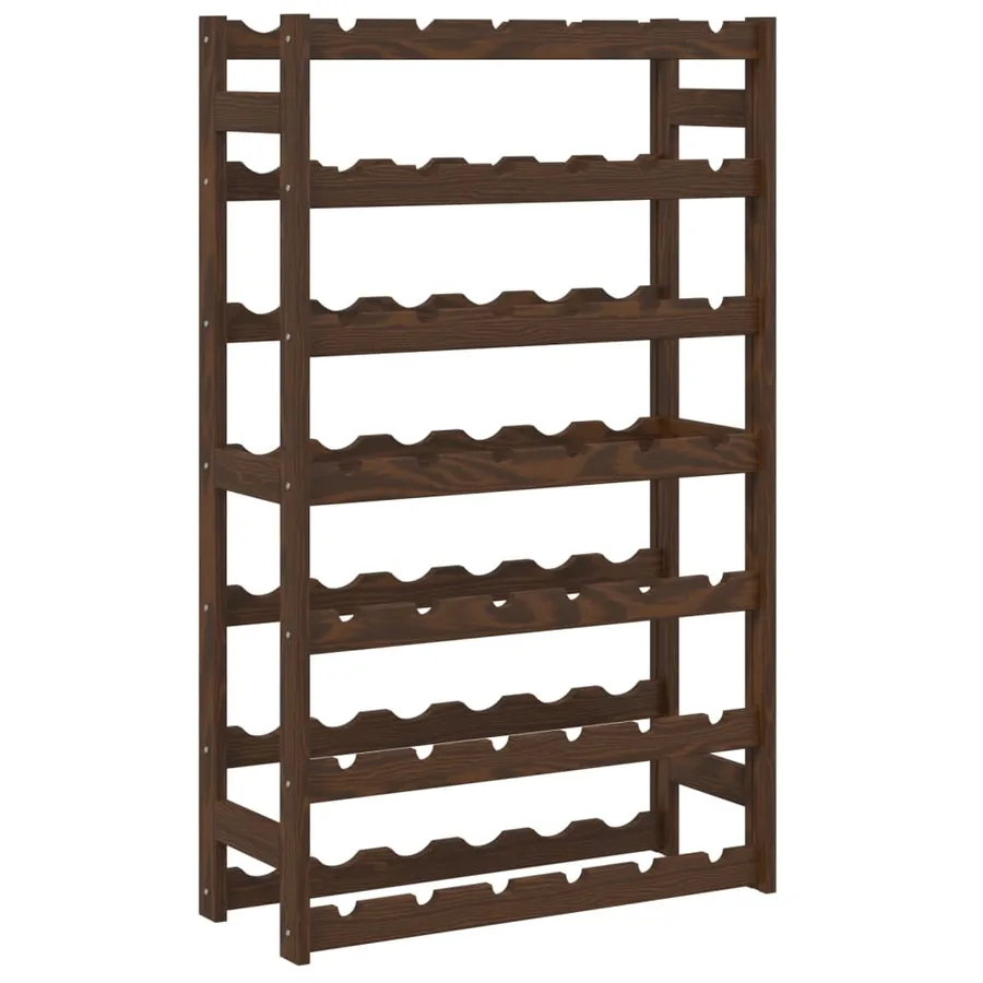 Casier à bouteilles pour 42 bouteilles marron bois pin solide - 2