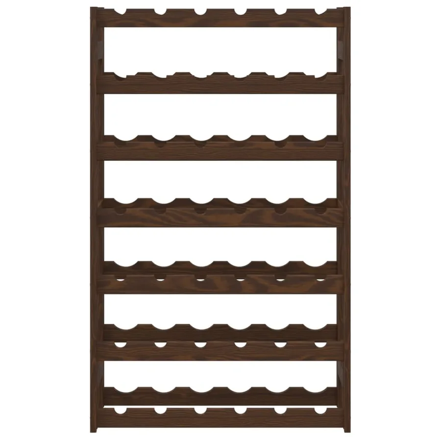 Casier à bouteilles pour 42 bouteilles marron bois pin solide - 3