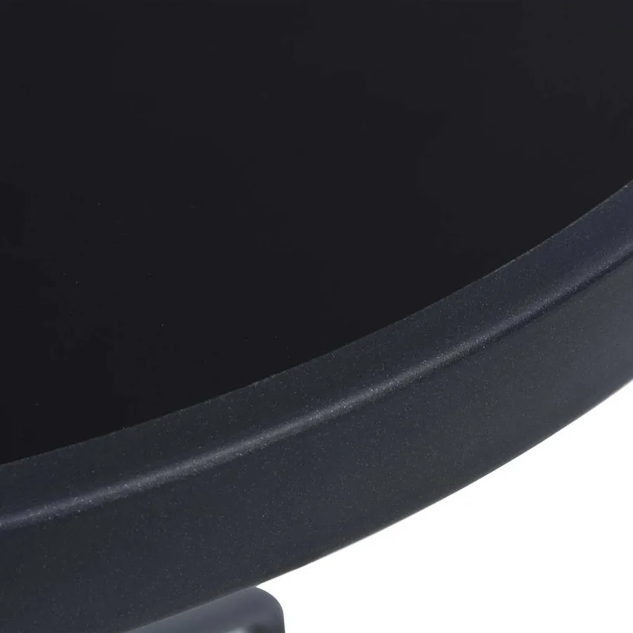 Table de jardin Noir 80 cm Acier et verre - 3