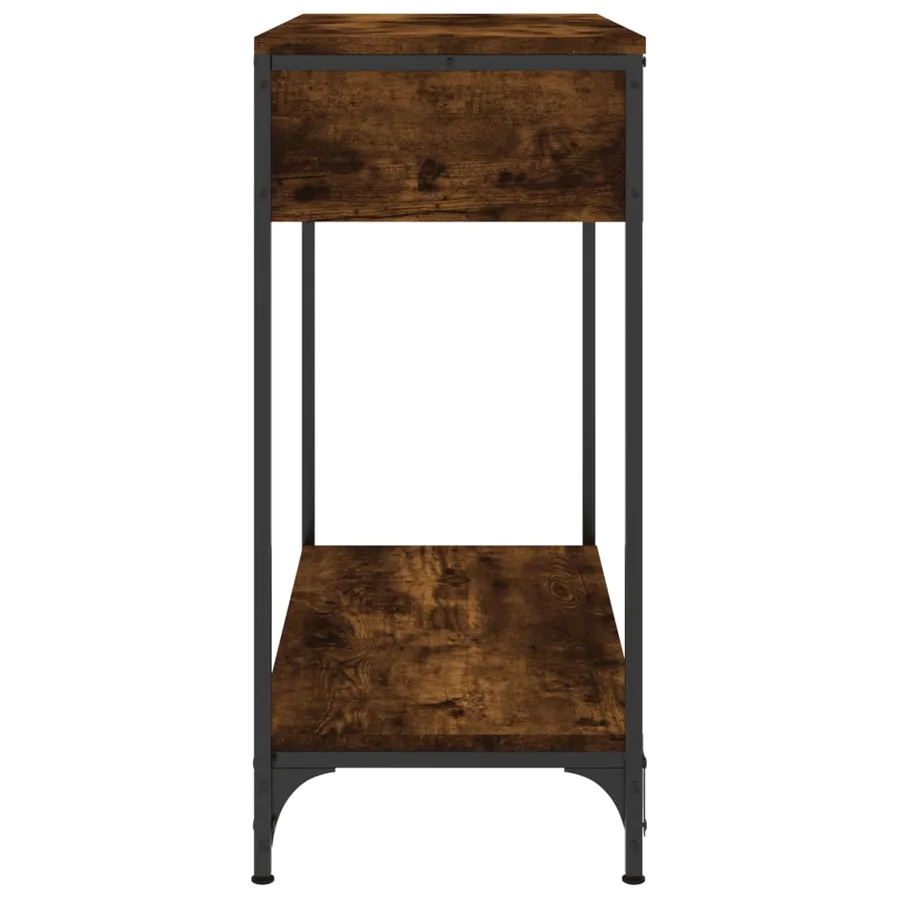 Table console chêne fumé 75x34,5x75 cm bois d'ingénierie - 6