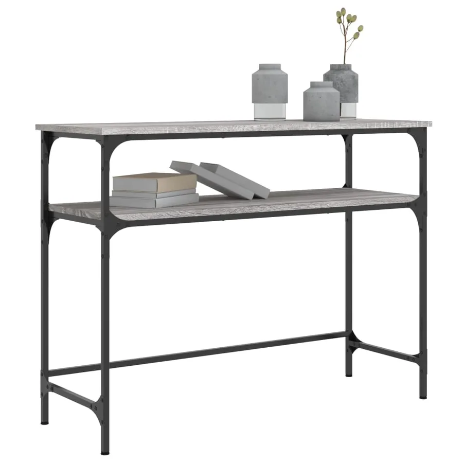 Table console sonoma gris 100x35,5x75 cm bois d'ingénierie - 3