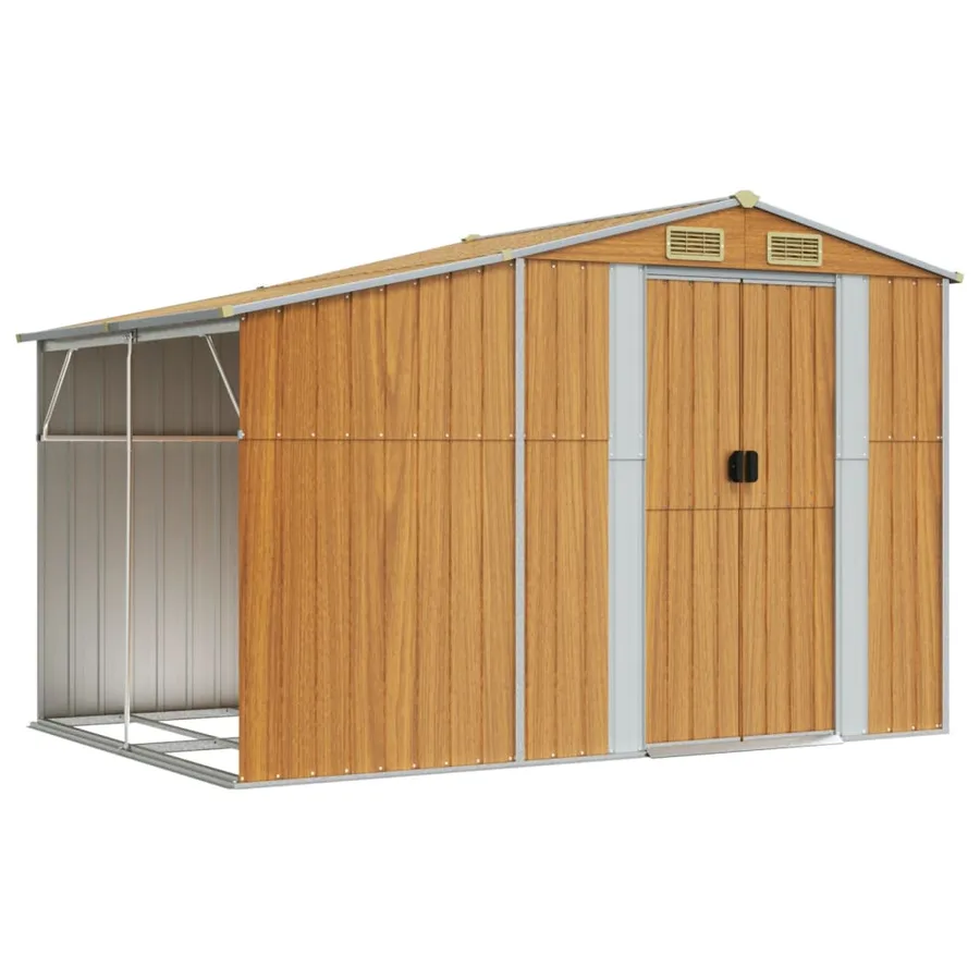 Abri de jardin marron clair 277x192,5x179 cm Métal galvanisé - 2
