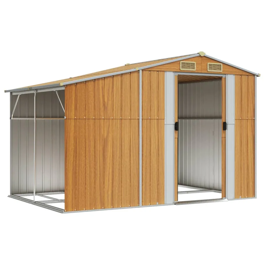 Abri de jardin marron clair 277x192,5x179 cm Métal galvanisé - 3