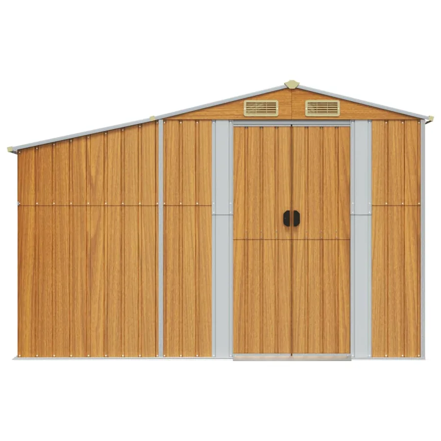 Abri de jardin marron clair 277x192,5x179 cm Métal galvanisé - 4