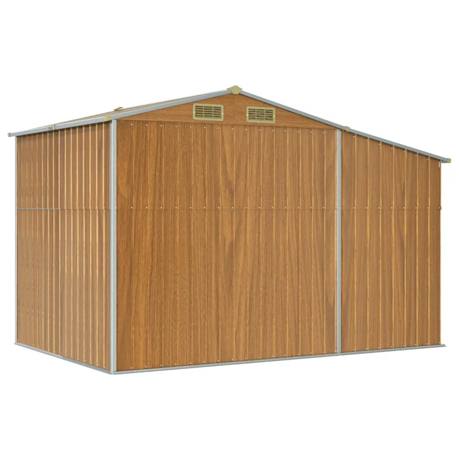 Abri de jardin marron clair 277x192,5x179 cm Métal galvanisé - 7