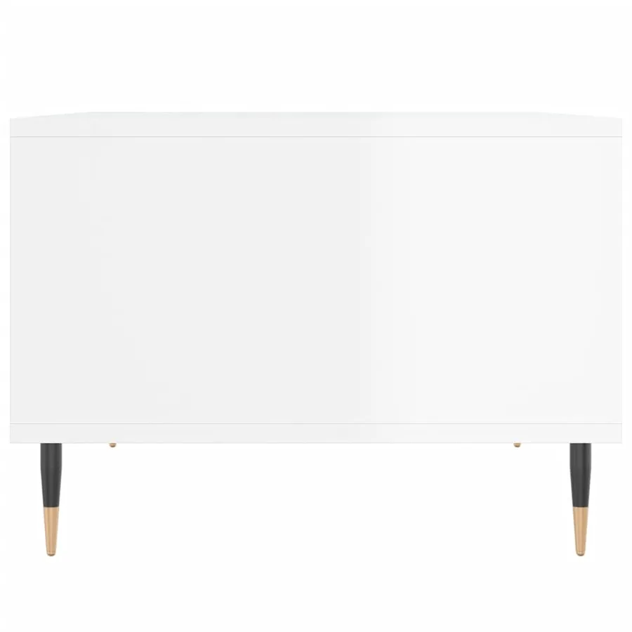 Table basse Blanc brillant 60x50x36,5 cm Bois d'ingénierie - 5
