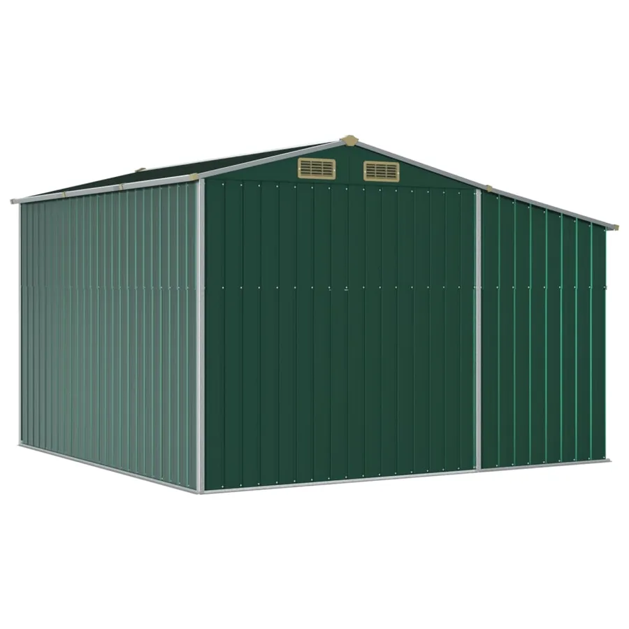 Abri de jardin vert 277x279x179 cm acier galvanisé - 7