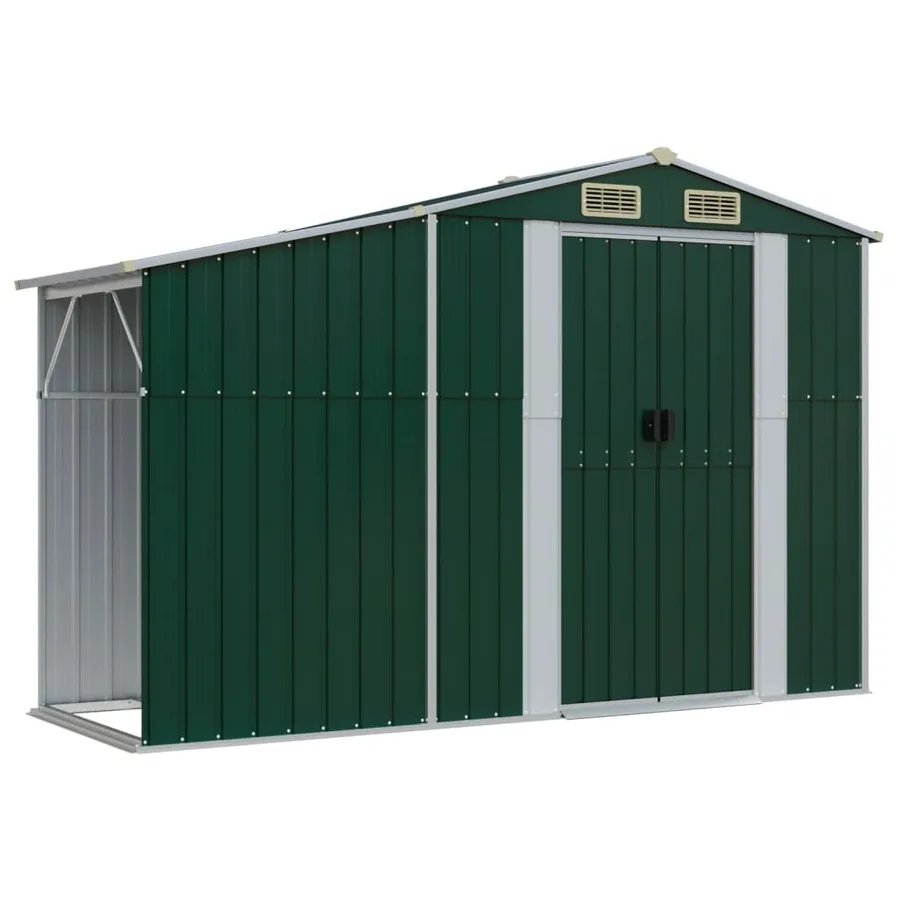 Abri de jardin vert 277x279x179 cm acier galvanisé - 8