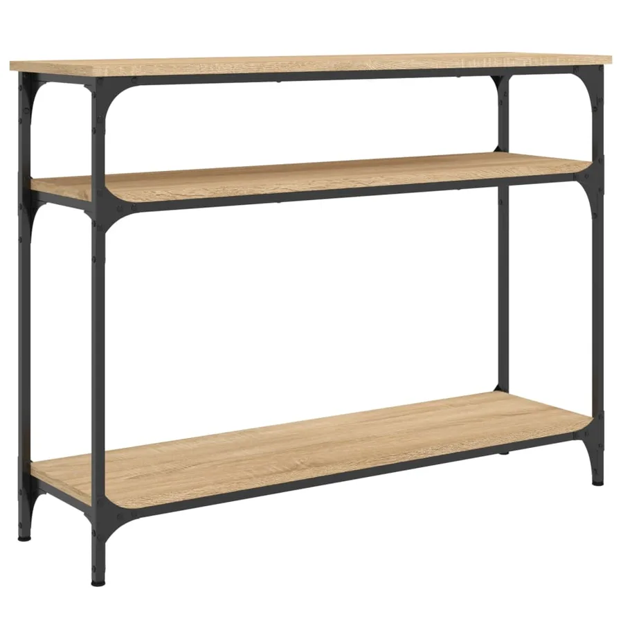 Table console chêne sonoma 100x29x75 cm bois d'ingénierie - 2