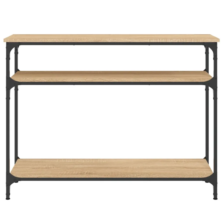 Table console chêne sonoma 100x29x75 cm bois d'ingénierie - 4