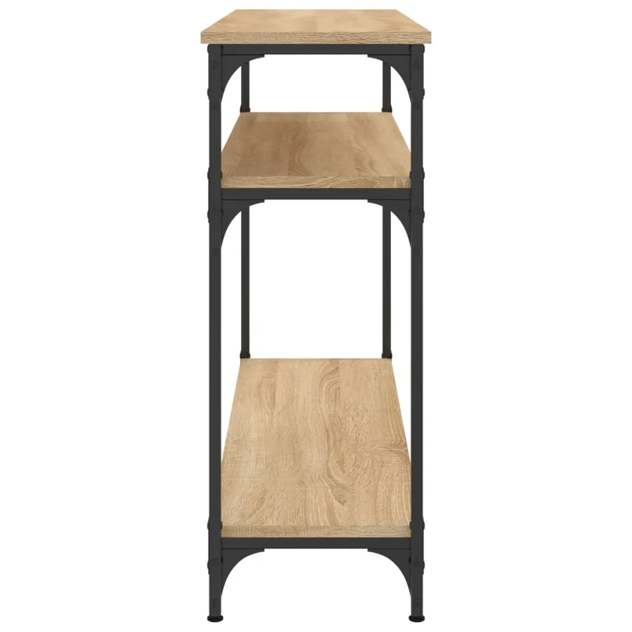 Table console chêne sonoma 100x29x75 cm bois d'ingénierie - 5