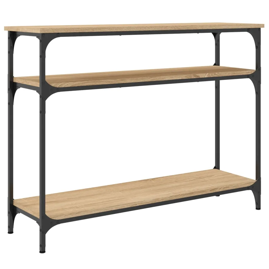 Table console chêne sonoma 100x29x75 cm bois d'ingénierie - 6