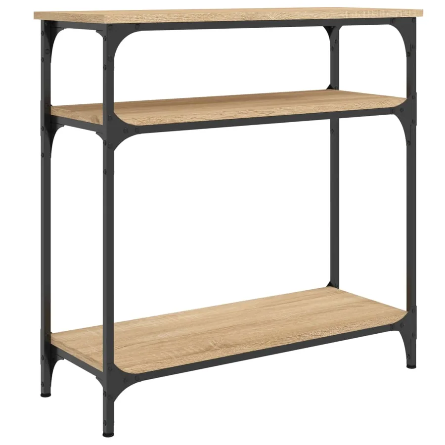 Table console chêne sonoma 75x29x75 cm bois d'ingénierie - 2
