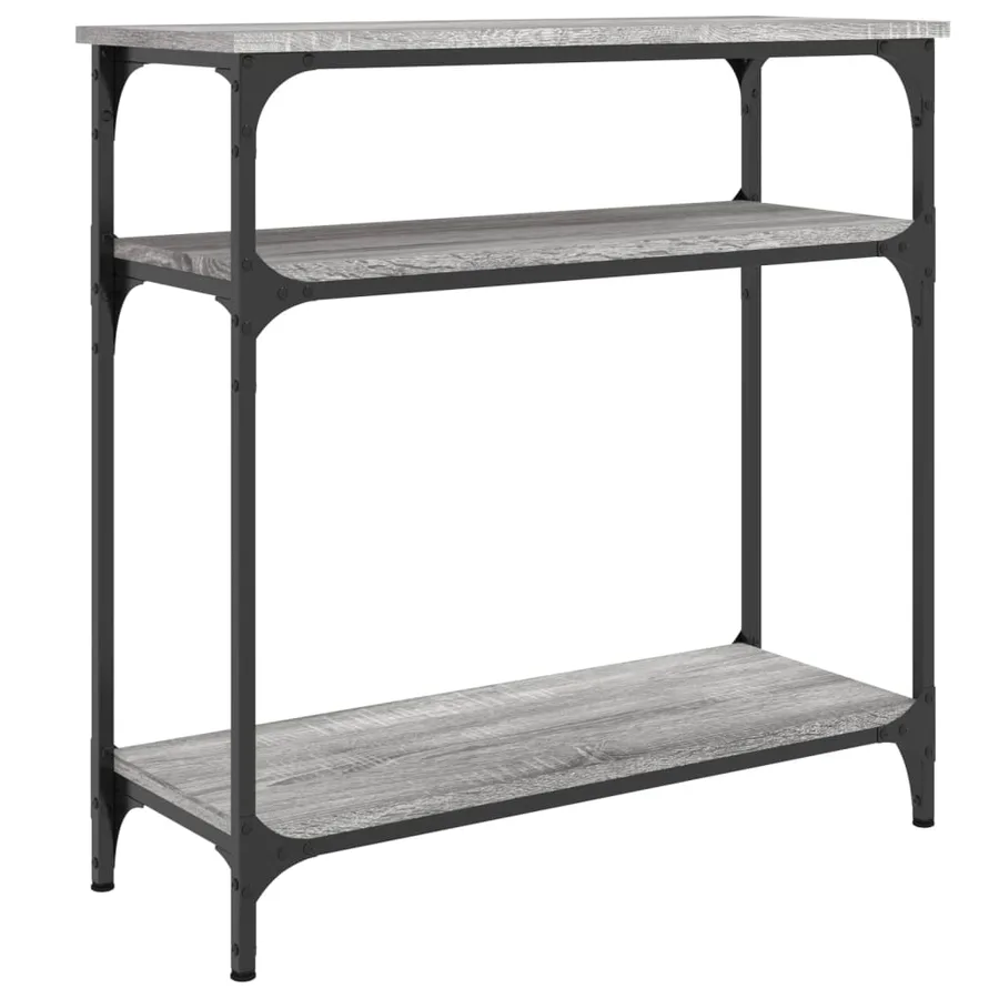 Table console sonoma gris 75x29x75 cm bois d'ingénierie - 2