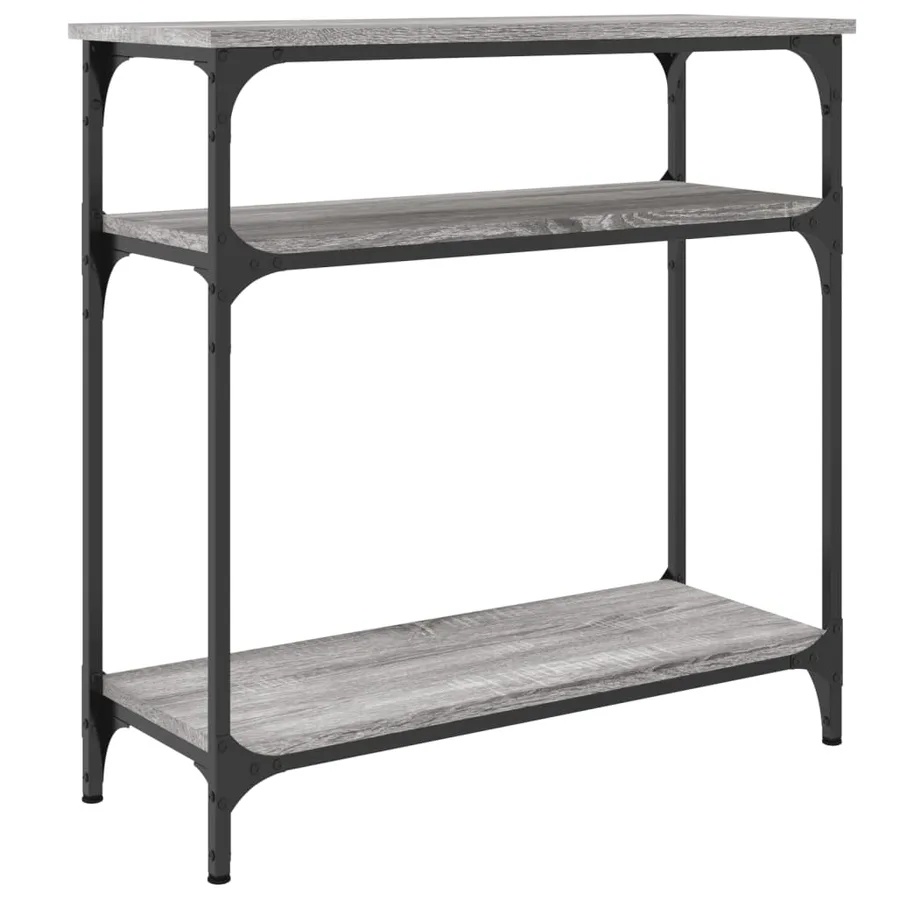 Table console sonoma gris 75x29x75 cm bois d'ingénierie - 6