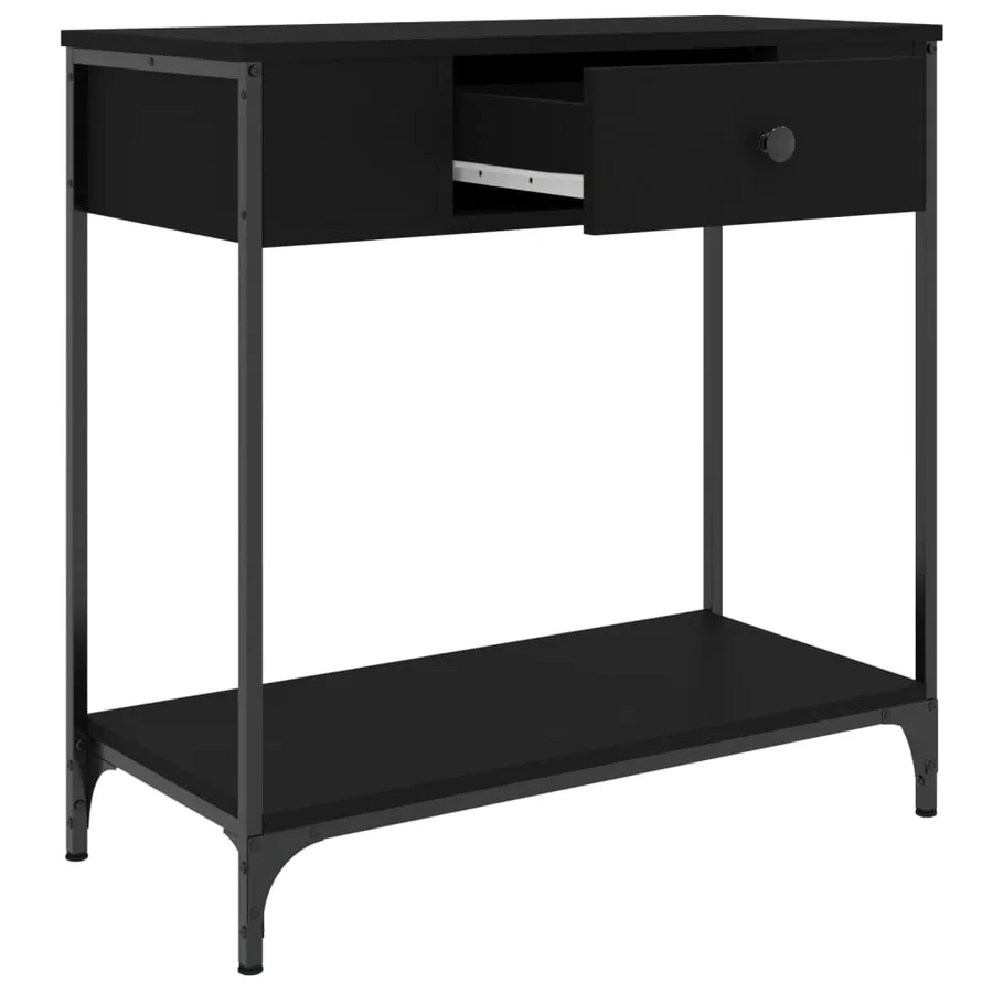 Table console noir 75x34,5x75 cm bois d'ingénierie - 3