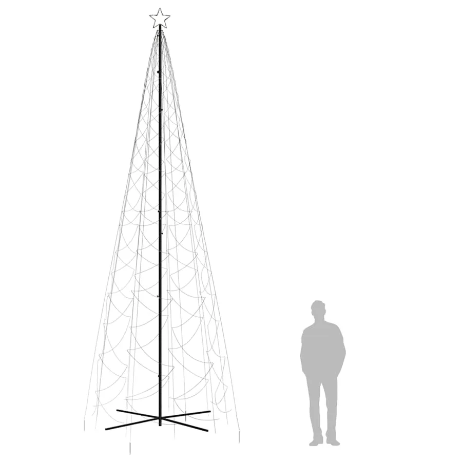 Arbre de Noël cône 1400 LED Blanc chaud 160x500 cm - 9