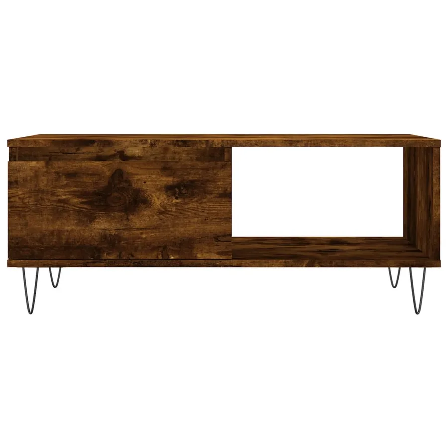 Table basse Chêne fumé 90x50x36,5 cm Bois d'ingénierie - 5