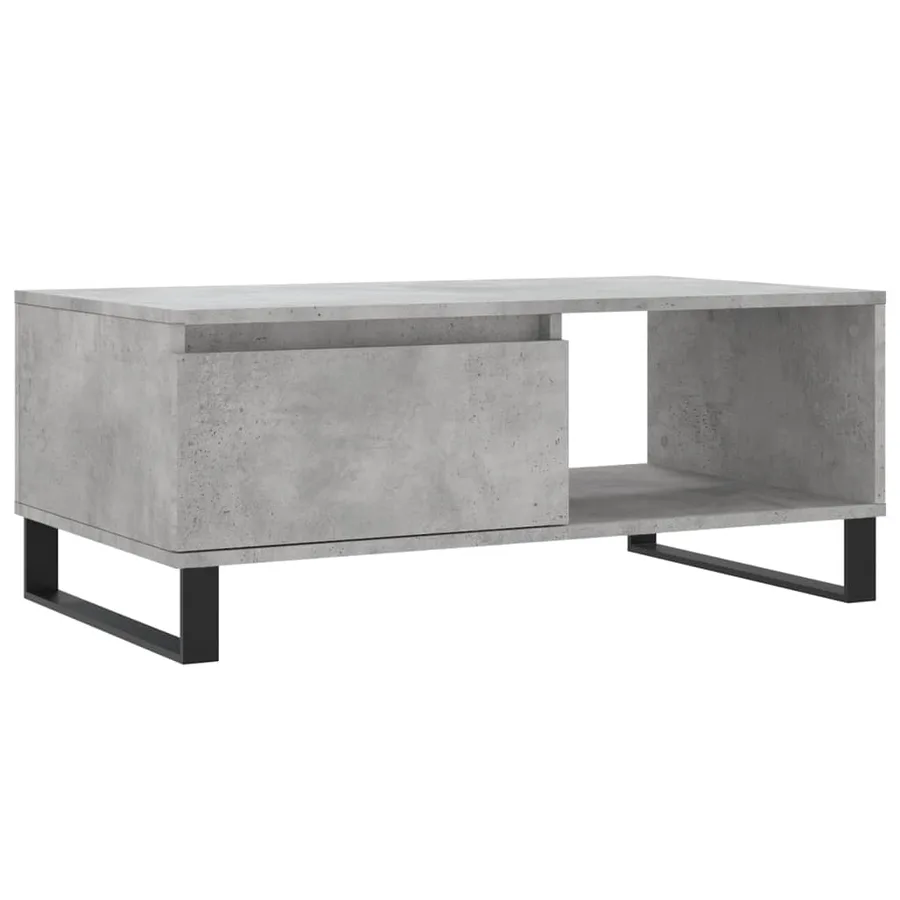Table basse Gris béton 90x50x36,5 cm Bois d'ingénierie - 2