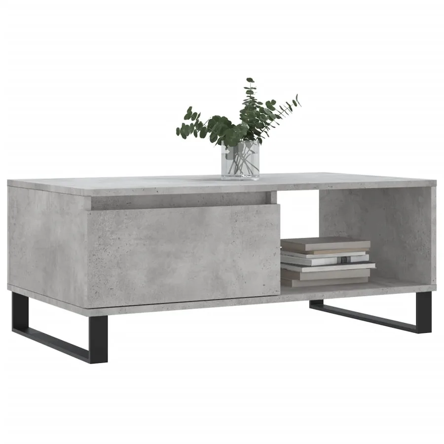 Table basse Gris béton 90x50x36,5 cm Bois d'ingénierie - 3
