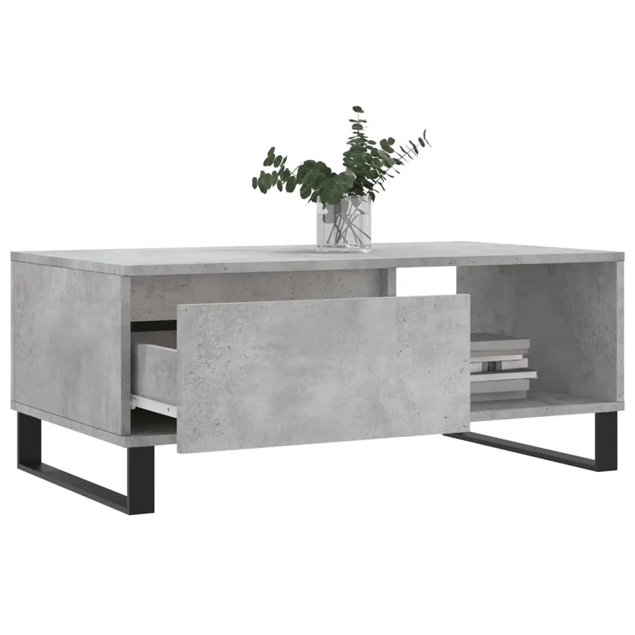 Table basse Gris béton 90x50x36,5 cm Bois d'ingénierie - 4