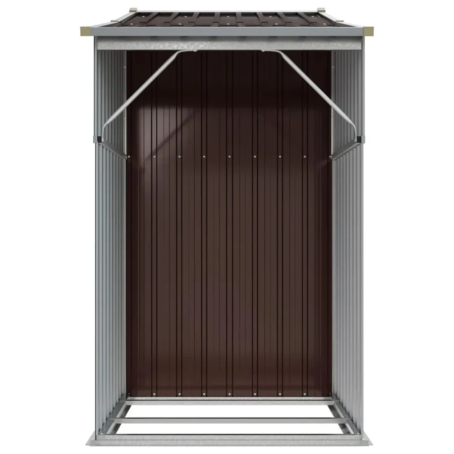 Abri de jardin marron 277x93x179 cm acier galvanisé - 5